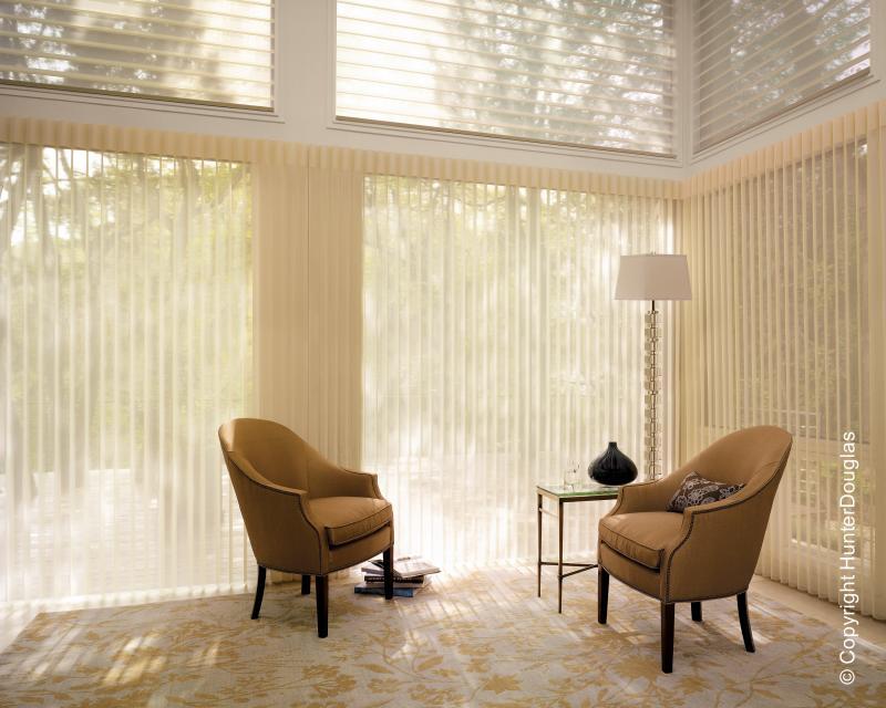 Cortinas Luminette® Luxaflex® Hunter Douglas® várias opções de tecido, cores e texturas