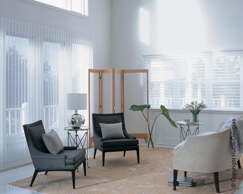 Cortinas Luminette® Luxaflex® Hunter Douglas® várias opções de tecido, cores e texturas