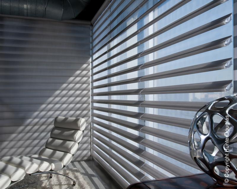 Cortinas Pirouette® Luxaflex® Hunter Douglas® várias opções de tecido, cores e texturas