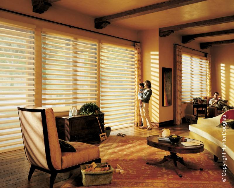 Cortinas Pirouette® Luxaflex® Hunter Douglas® várias opções de tecido, cores e texturas