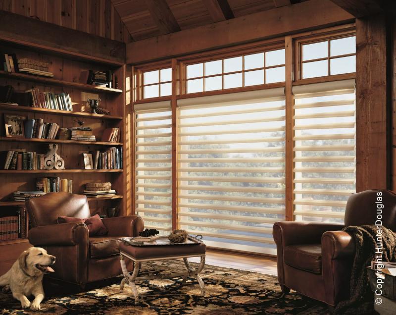 Cortinas Pirouette® Luxaflex® Hunter Douglas® várias opções de tecido, cores e texturas