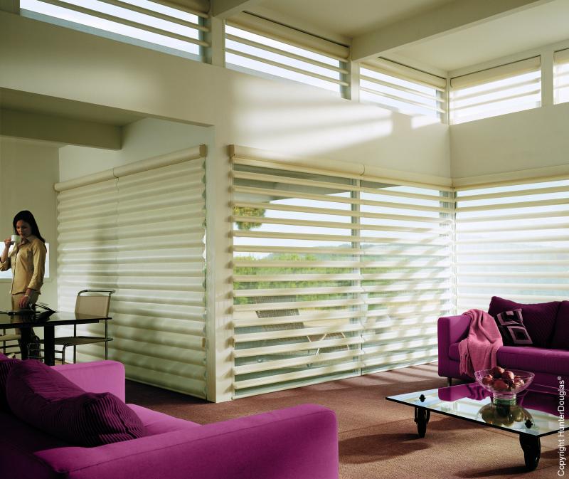 Cortinas Pirouette® Luxaflex® Hunter Douglas® várias opções de tecido, cores e texturas
