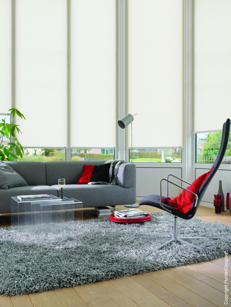 Cortinas Rolô Luxaflex® Hunter Douglas® várias opções de tecido, cores e texturas