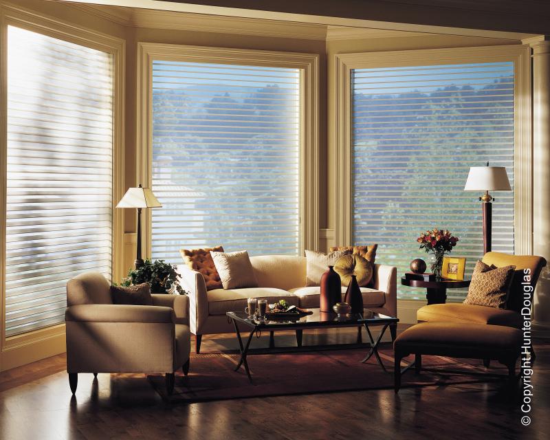 Cortinas Silhouette® Luxaflex® Hunter Douglas® várias opções de tecido, cores e texturas