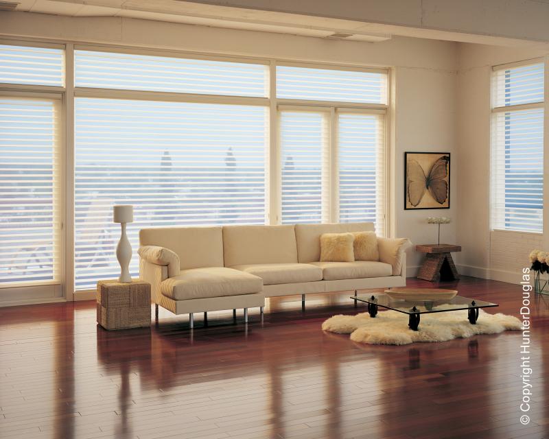 Cortinas Silhouette® Luxaflex® Hunter Douglas® várias opções de tecido, cores e texturas