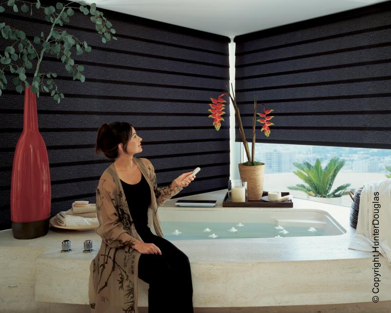 Cortinas Vignette® Luxaflex® Hunter Douglas® várias opções de tecido, cores e texturas