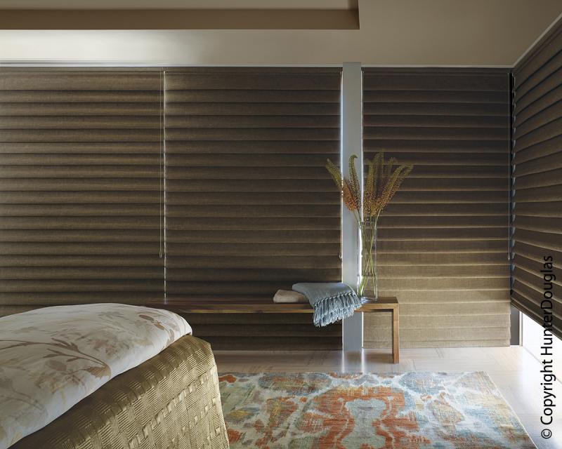 Cortinas Vignette® Luxaflex® Hunter Douglas® várias opções de tecido, cores e texturas