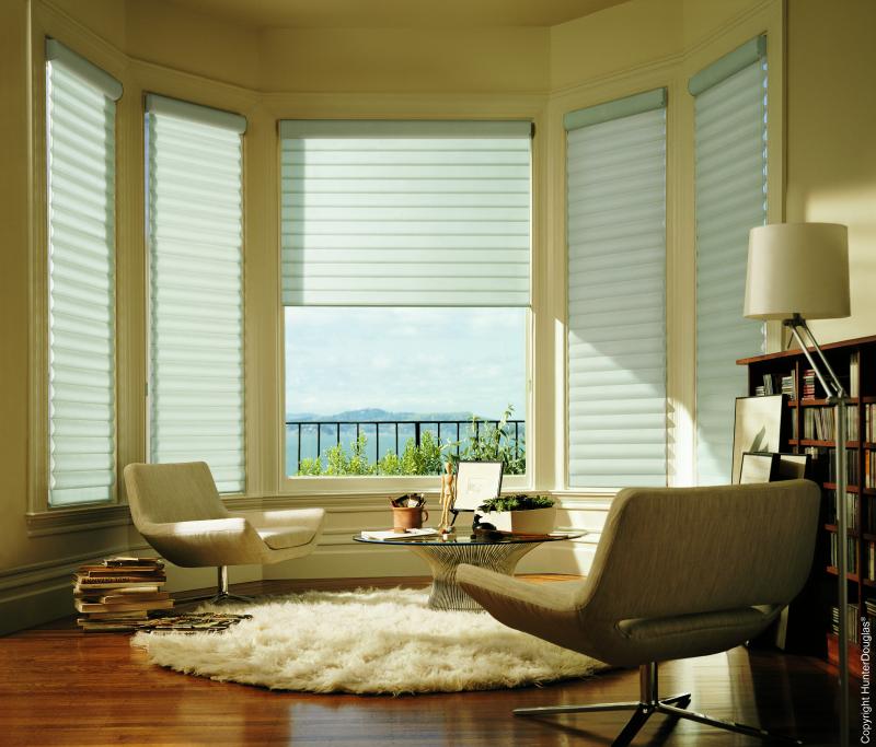 Cortinas Pirouette® Luxaflex® Hunter Douglas® várias opções de tecido, cores e texturas
