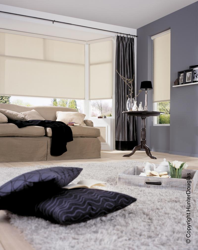 Cortinas Rolô Luxaflex® Hunter Douglas® várias opções de tecido, cores e texturas